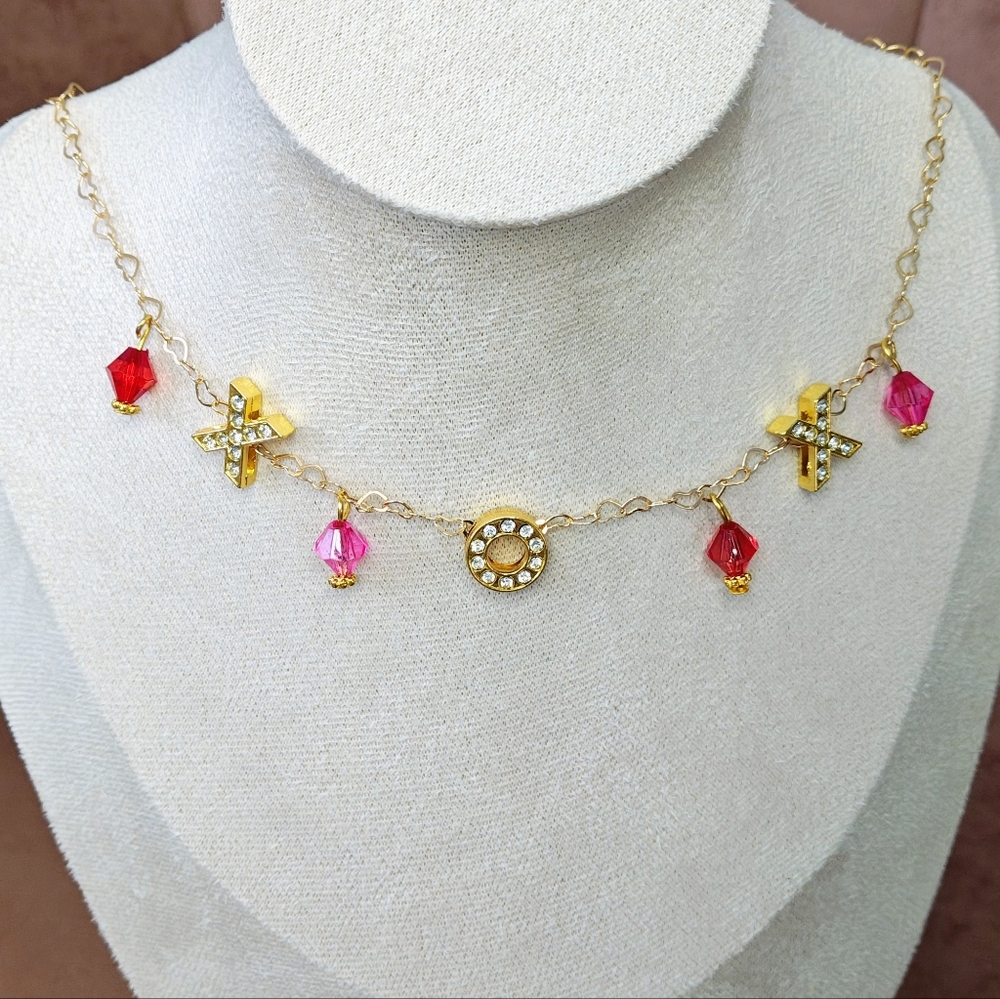 Handmade gold xo necklace